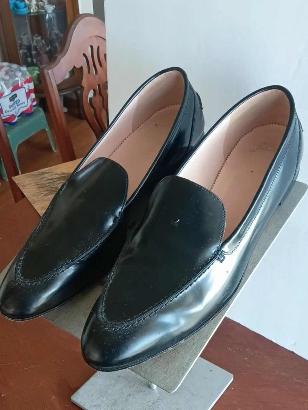 Mens J Crew Black Leather Loafers